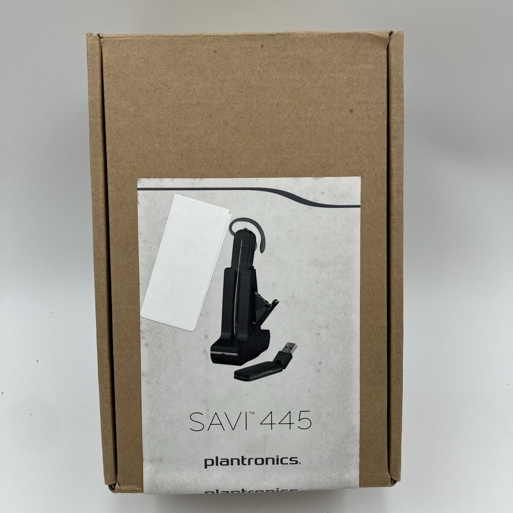 NIB Plantronics Savi W445 Wireless Convertible DECT USB Headset Office System